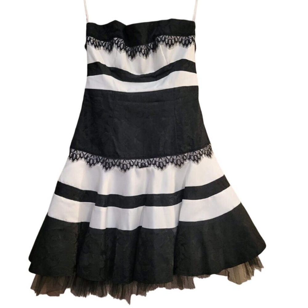 Elegant Black and White Mini Dress